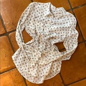 EQUIPMENT PERCUSSION PRINT SILK SHIRT